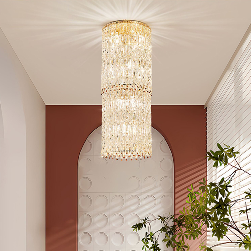 Staircase lights, villa chandeliers, ceiling lights, entryway chandeliers, crystal chandeliers YUHUAQI LIGHTING