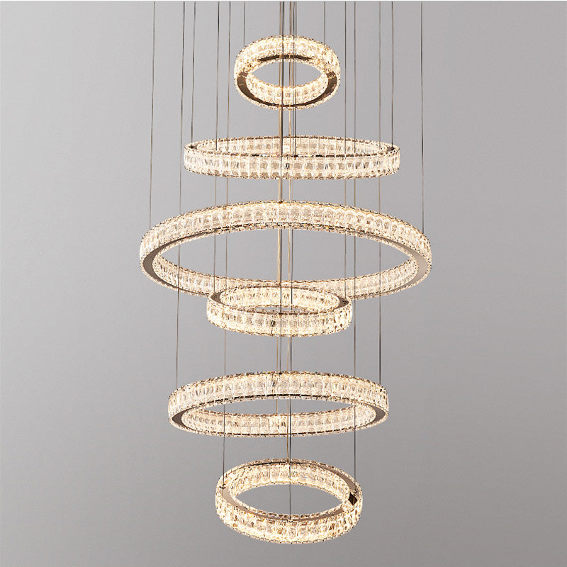 Staircase lights, villa chandeliers, ceiling lights, entryway chandeliers, crystal chandeliers YUHUAQI LIGHTING