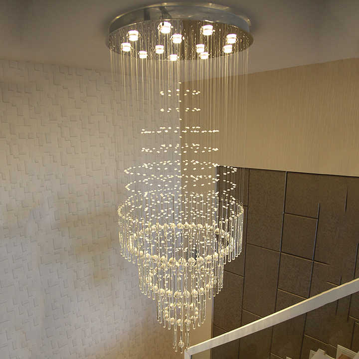 Modern simple light luxury golden crystal ceiling lamp stair light YUHUAQI LIGHTING