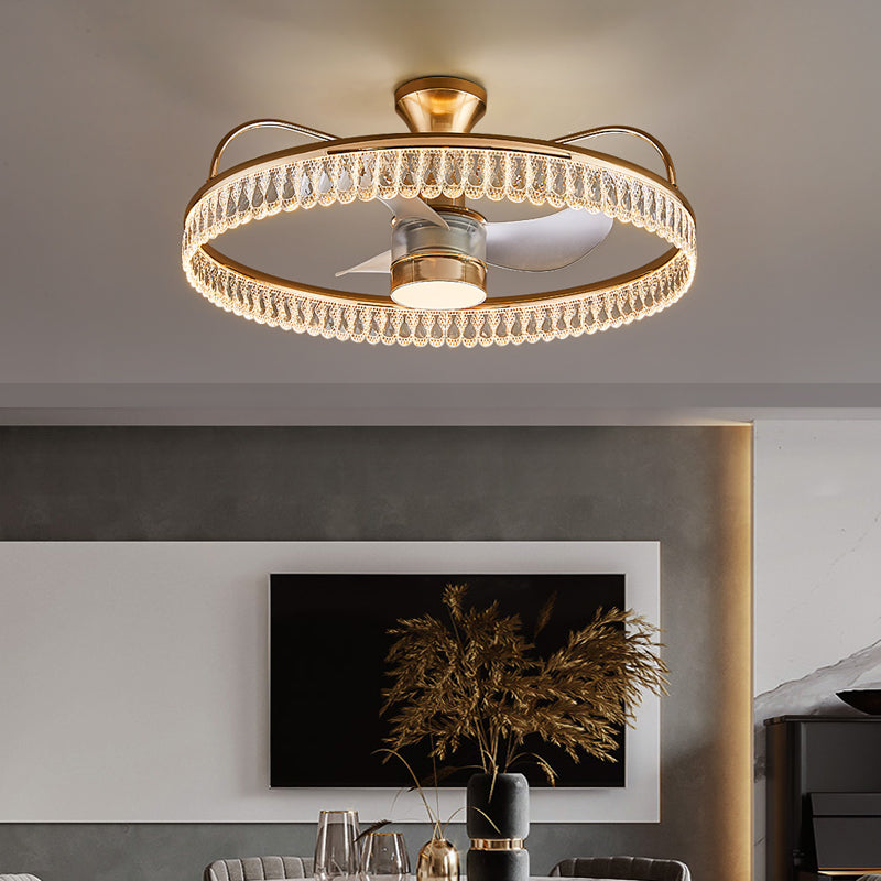 Fan light, dining room light, bedroom light, crystal chandelier, ceiling light YUHUAQI LIGHTING