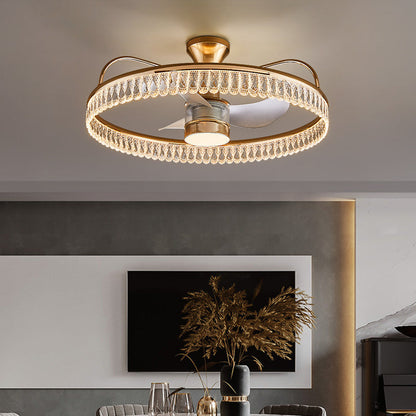 Fan light, dining room light, bedroom light, crystal chandelier, ceiling light YUHUAQI LIGHTING