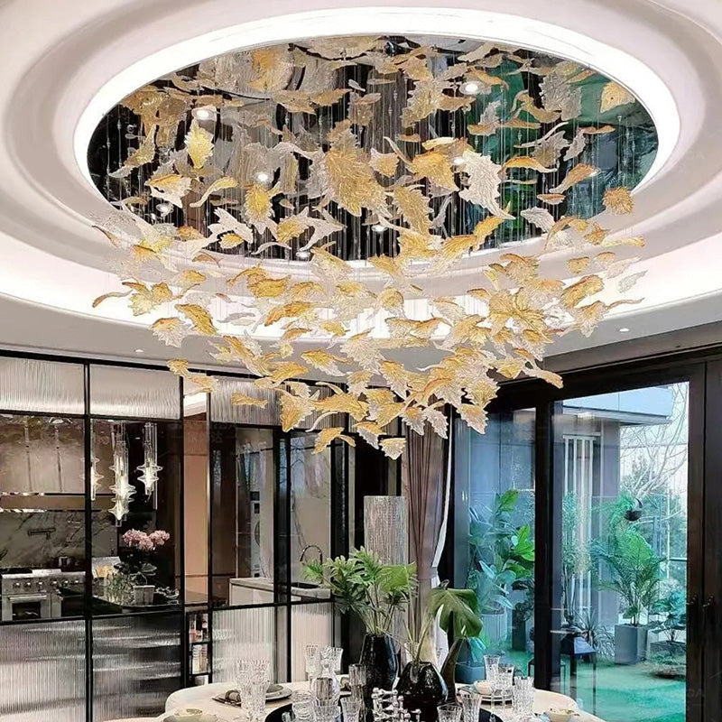 Ceiling lights, glass chandeliers, custom hotel lighting, living room lights, lobby chandeliers, ceiling lights YUHUAQI LIGHTING
