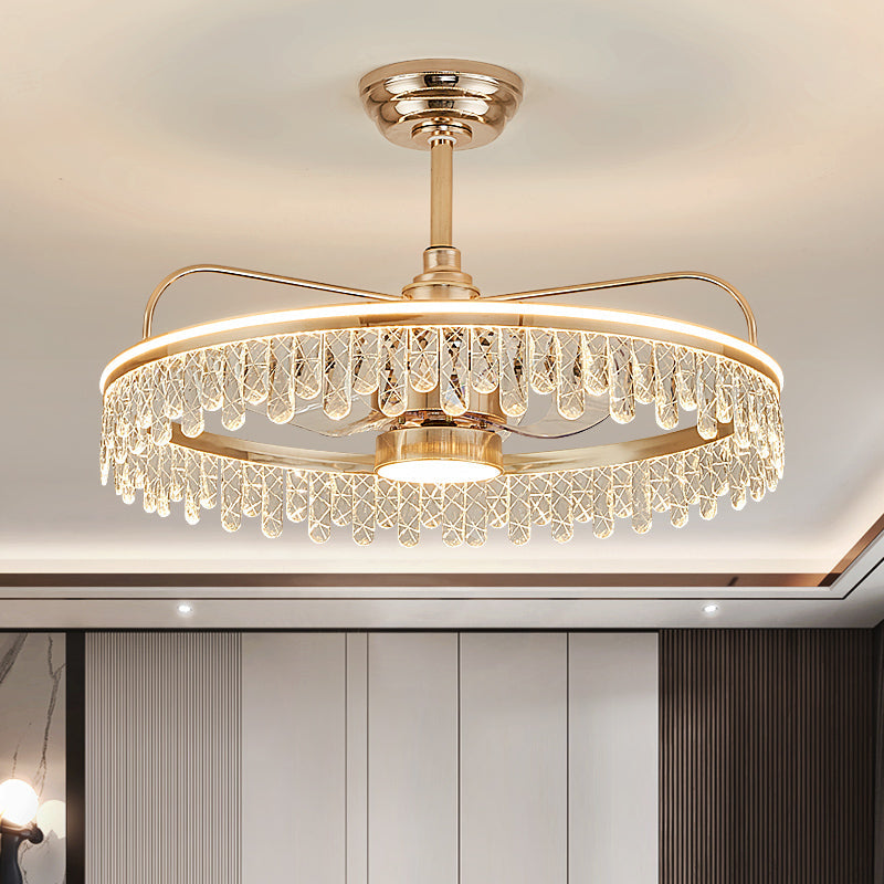 Fan light, dining room light, bedroom light, crystal chandelier. YUHUAQI LIGHTING