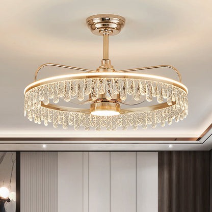 Fan light, dining room light, bedroom light, crystal chandelier. YUHUAQI LIGHTING