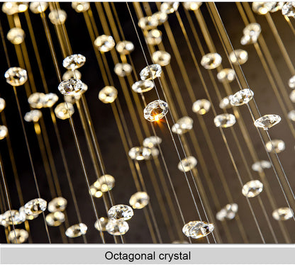 6057Modern simple light luxury golden crystal ceiling lamp stair light YUHUAQI LIGHTING
