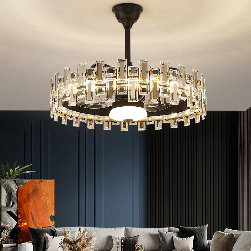 Fan light, dining room light, bedroom light, crystal light, crystal chandelier YUHUAQI LIGHTING