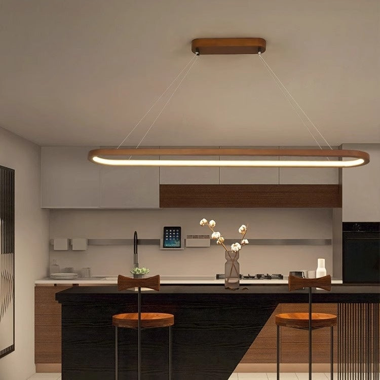 Long Chandelier Log Style Simple Restaurant Bar Office CJ