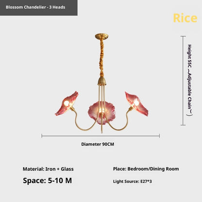 Modern Simple Home Glass Lotus Leaf Chandelier CJ