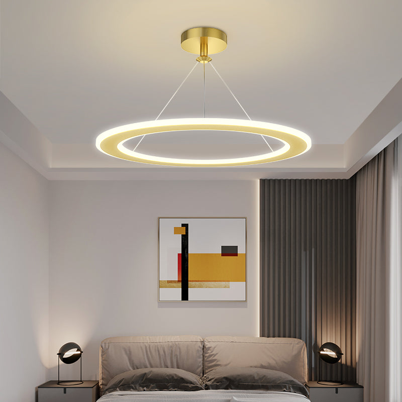 Simple Modern Circular Bedroom Study Chandelier CJ
