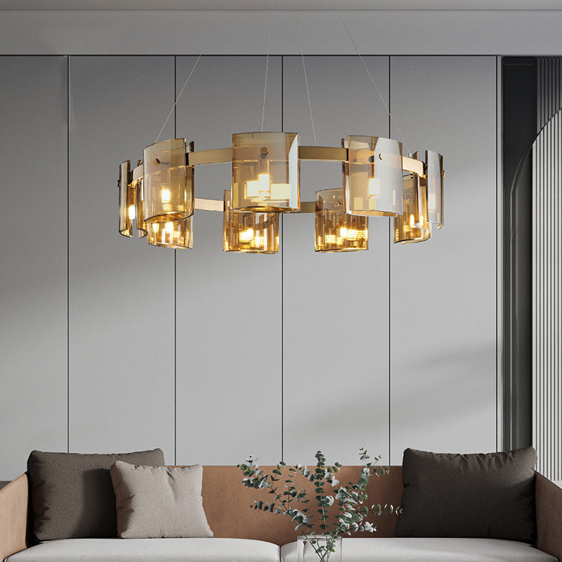 Modern Simple Glass Living Room Chandelier Bedroom Study Personality CJ