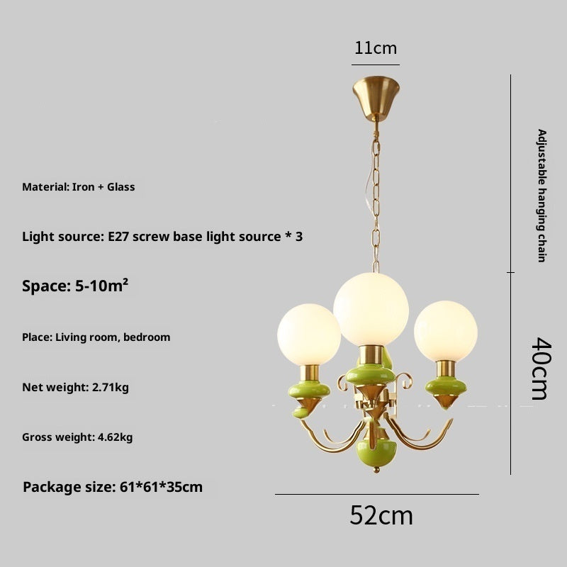 Fruit Green Chandelier Retro Bedroom Living Room Entrance Lamp CJ