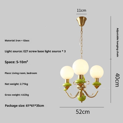 Fruit Green Chandelier Retro Bedroom Living Room Entrance Lamp CJ