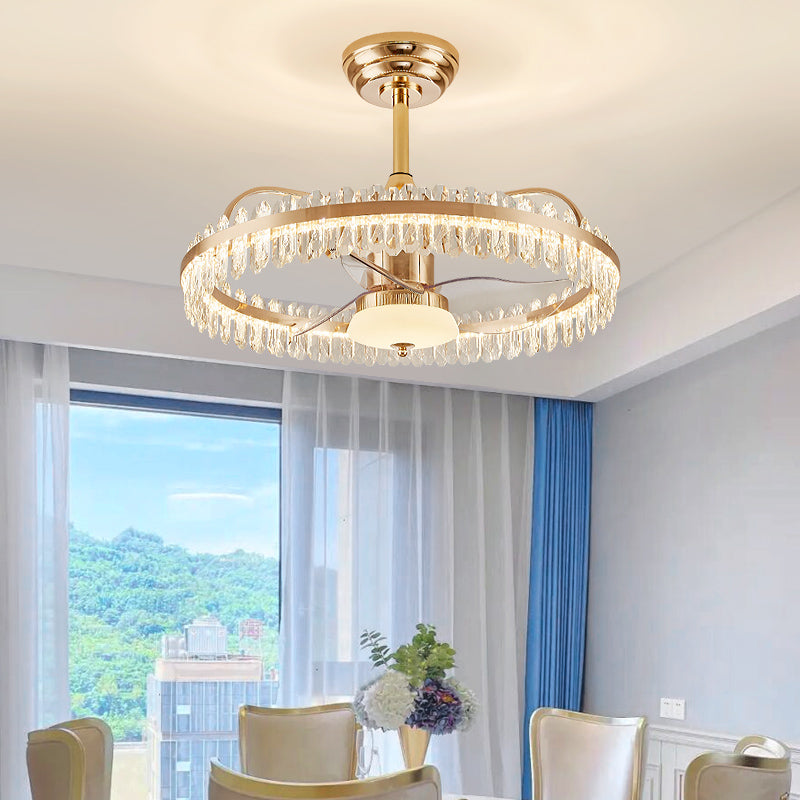Fan light, dining room light, bedroom light, crystal chandelier. YUHUAQI LIGHTING
