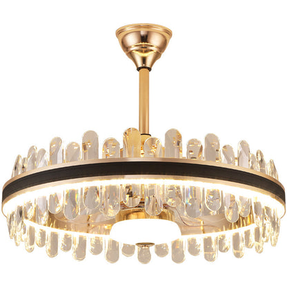 Fan light, dining room light, bedroom light, crystal light, crystal chandelier YUHUAQI LIGHTING