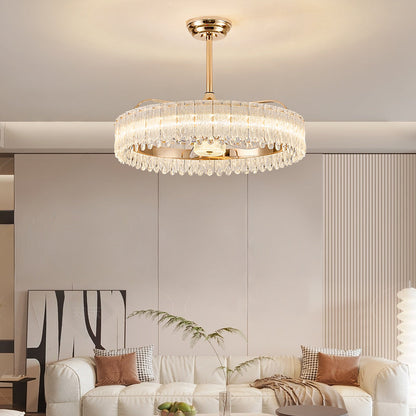 Fan light, dining room light, bedroom light, crystal chandelier, modern minimalist styleHQC4895-5335-6435/X2838-3245 YUHUAQI LIGHTING