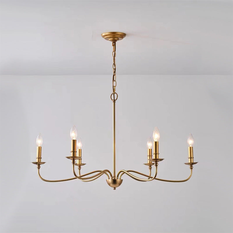 Copper American Style Chandelier Retro Living Room Bedroom Duplex CJ