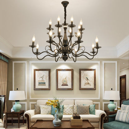 Living Room Bedroom Aisle Wrought Iron Candle Crystal Chandelier CJ