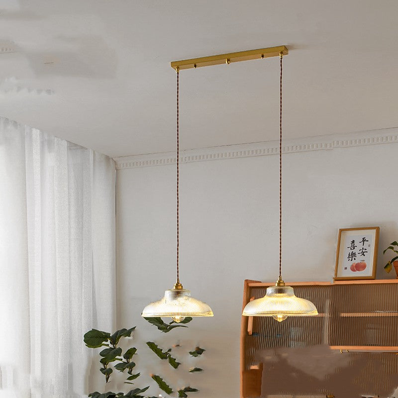 Japanese Vintage Restaurant Bar Chandelier Nordic Brass Glass Lamps CJ