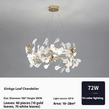 Minimalist Art Chandelier With Ginkgo Leaf Design CJ