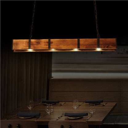 Retro Industrial Style Minimalist Wooden Pendant Light CJ