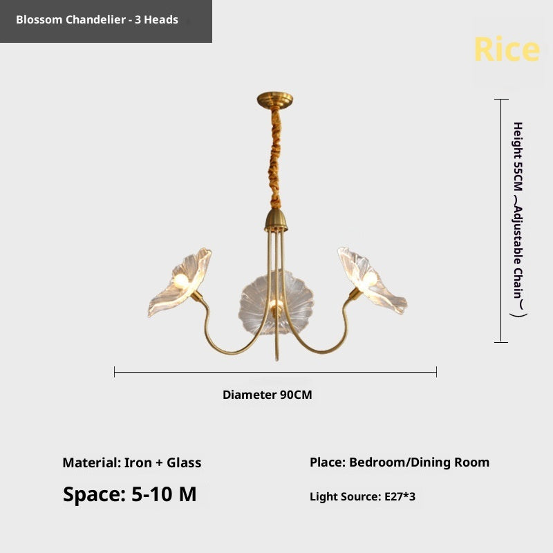 Modern Simple Home Glass Lotus Leaf Chandelier CJ