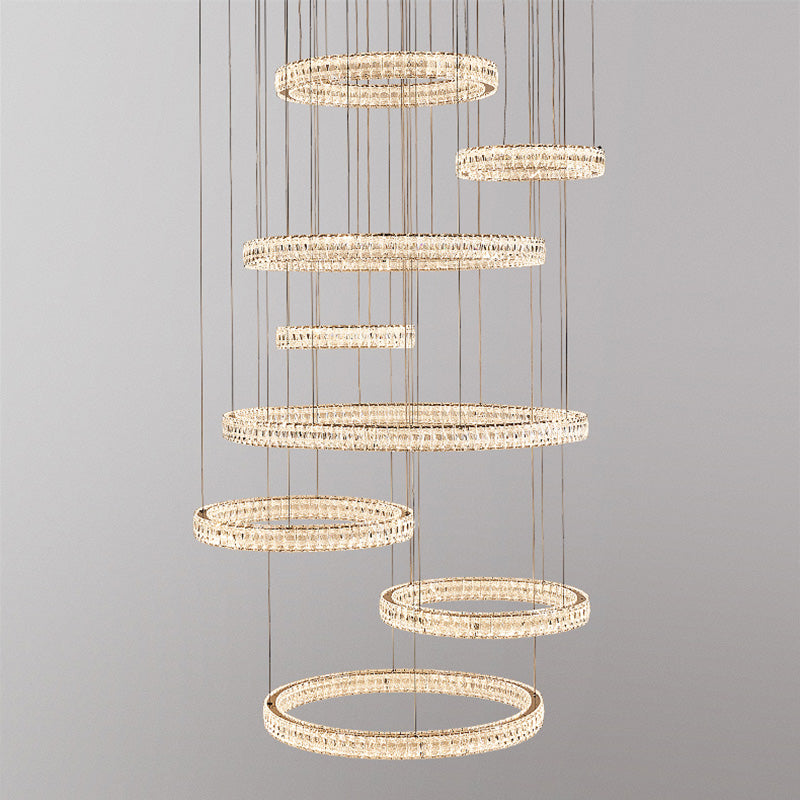 Staircase lights, villa chandeliers, ceiling lights, entryway chandeliers, crystal chandeliers YUHUAQI LIGHTING