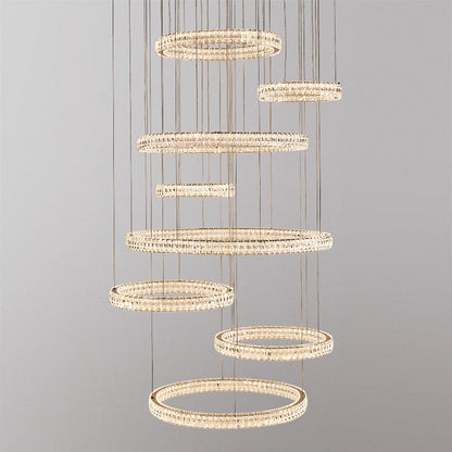 Staircase lights, villa chandeliers, ceiling lights, entryway chandeliers, crystal chandeliers YUHUAQI LIGHTING