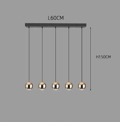 Restaurant Cafe Bar Living Room Ball Long Line Chandelier CJ