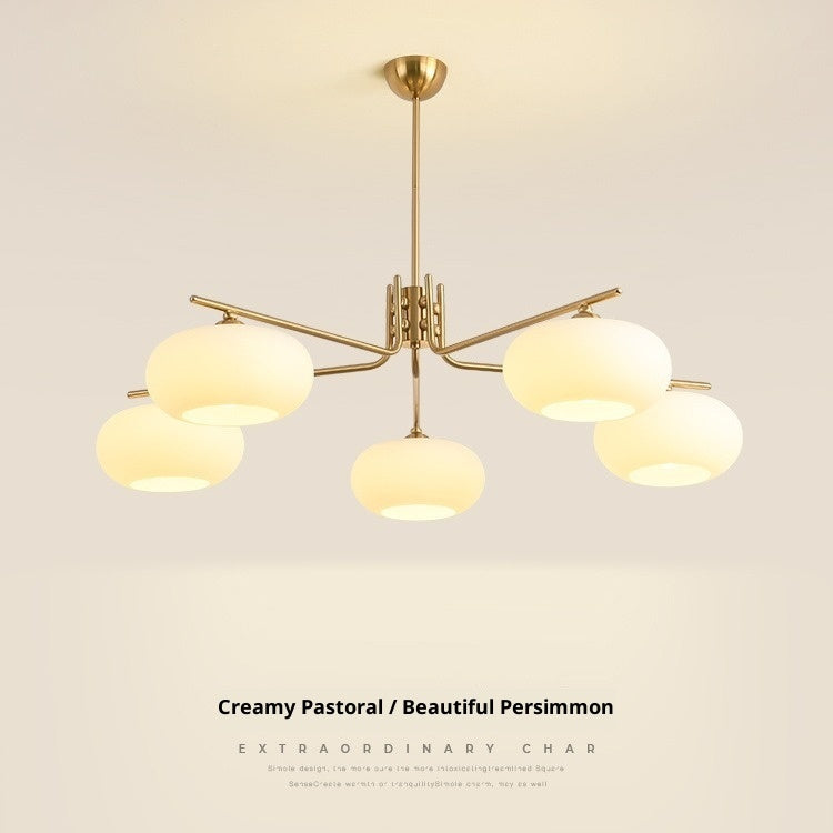 Simple Modern Bedroom Light Cream Style Persimmon Chandelier CJ