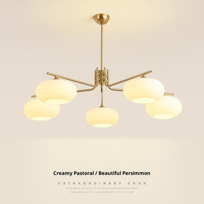 Simple Modern Bedroom Light Cream Style Persimmon Chandelier CJ