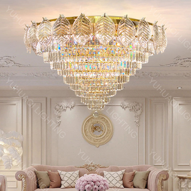 Light Luxury Crystal Ceiling Lamp YUHUAQI LIGHTING