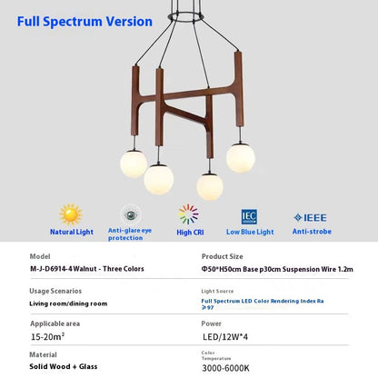 Living Room Chandelier Solid Wood Stairs Dining-room Lamp CJ