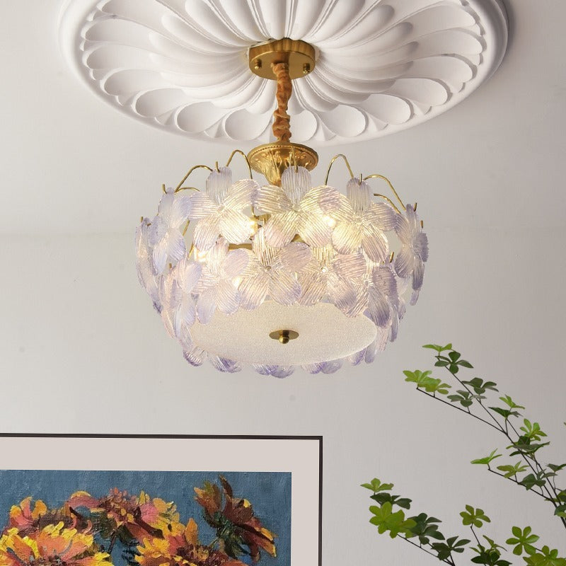 French Romantic Flower Colored Glass Lamps CJ