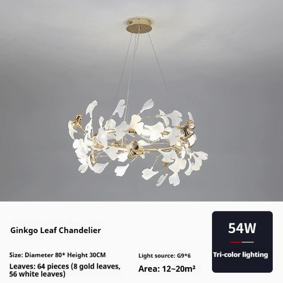 Minimalist Art Chandelier With Ginkgo Leaf Design CJ
