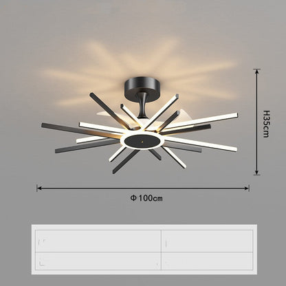 Nordic Light Luxury Living Room Fan Lamp Simple New Style NatalizHomeShop