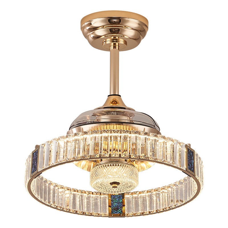 Fan light, dining room light, bedroom light, crystal chandelier, modern minimalist style YUHUAQI LIGHTING
