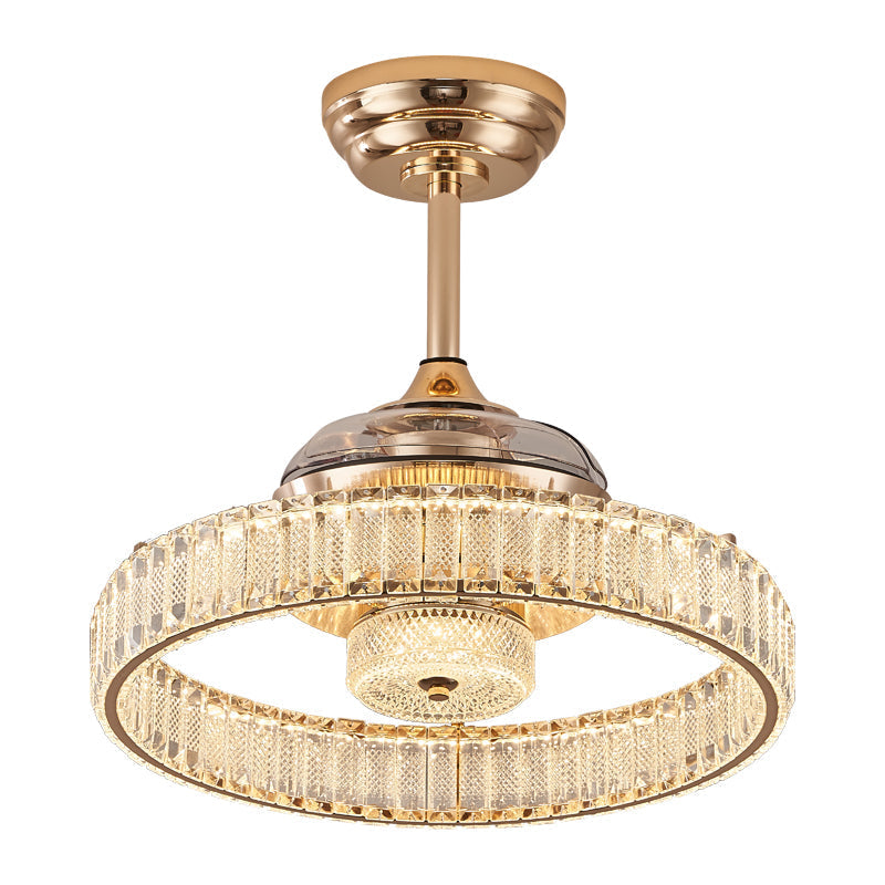 Fan light, dining room light, bedroom light, crystal chandelier, modern minimalist style YUHUAQI LIGHTING