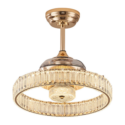 Fan light, dining room light, bedroom light, crystal chandelier, modern minimalist style YUHUAQI LIGHTING