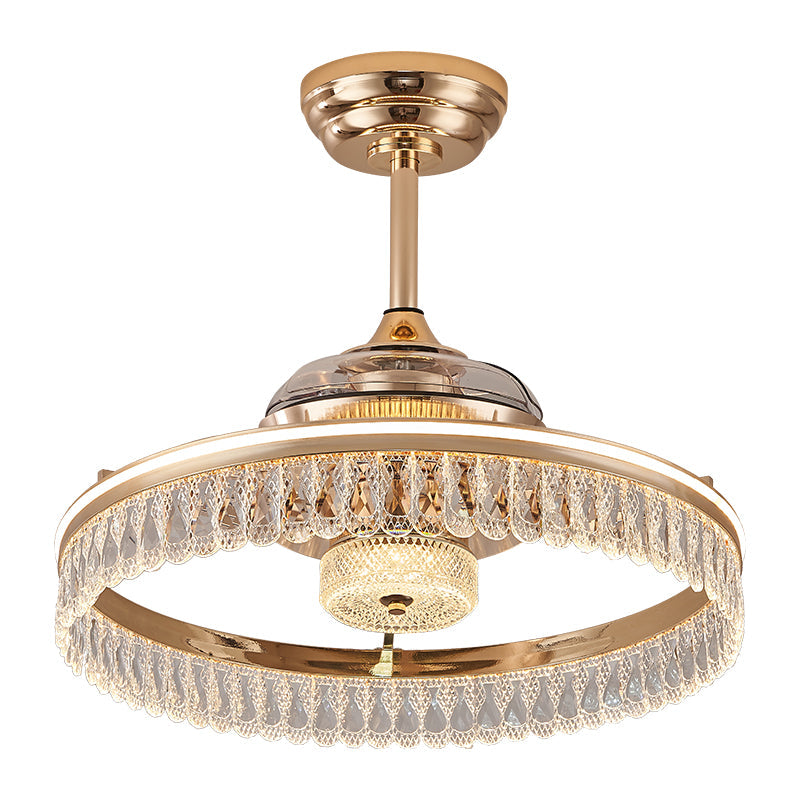 Fan light, dining room light, bedroom light, crystal chandelier, modern minimalist style YUHUAQI LIGHTING
