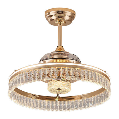 Fan light, dining room light, bedroom light, crystal chandelier, modern minimalist style YUHUAQI LIGHTING