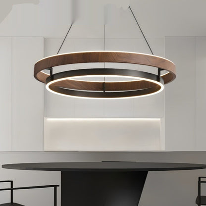 Italian Modern Minimalist Wood Grain Living Room Chandelier CJ