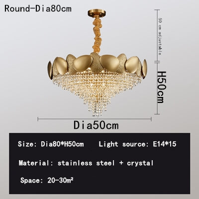 Stainless Steel Living Room Ceiling Crystal Chandelier CJ