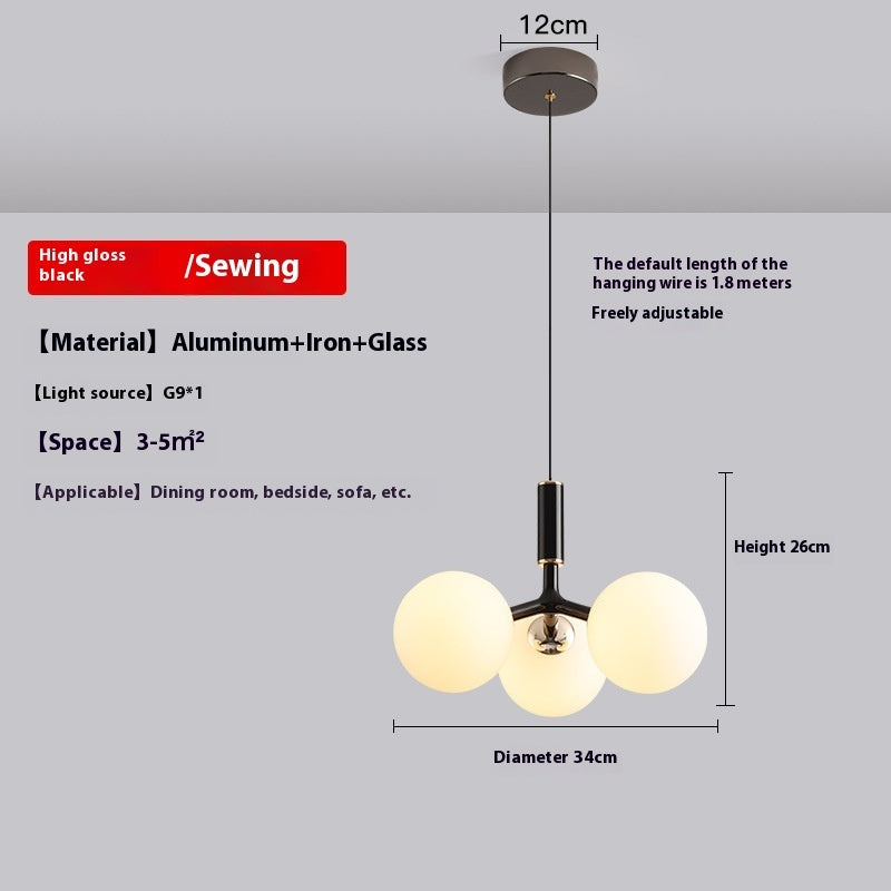 Nordic Cream Style Living Room Sofa Edge Bedside Chandelier CJ