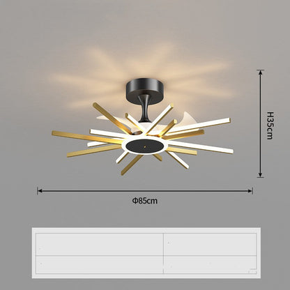 Nordic Light Luxury Living Room Fan Lamp Simple New Style NatalizHomeShop