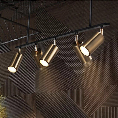 Postmodern Bar Style Clothing Store Mall Black And Gold Wrought Iron Chandelier CJ