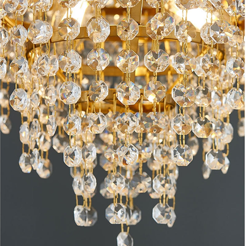Stainless Steel Living Room Ceiling Crystal Chandelier CJ