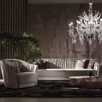 Modern Luxury Couch Living Room Sofa Set Italian Villa Furniture Living Room Velvet Fabric Lounge Sofa Arado