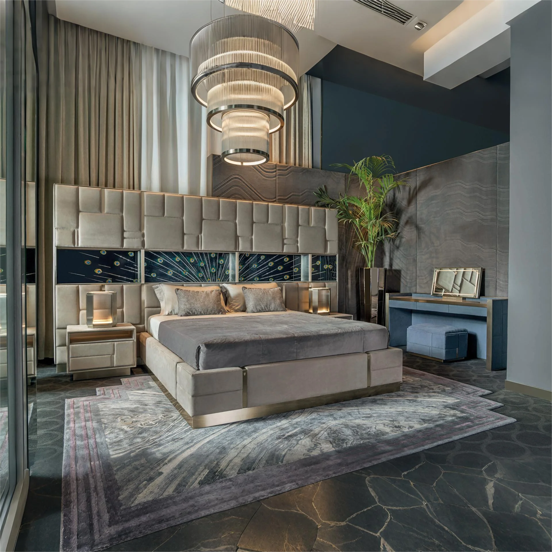 Italian Designer Luxury Bedroom Furniture Set king Size Bed Frame Luxury Leather Bedroom Bed Set Arado