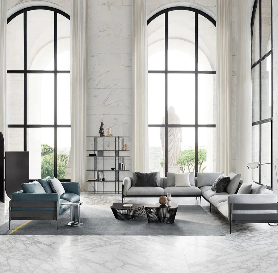Modern Luxury Nubuck Fabric Couch Living Room Sofa Furniture Set L Shape Sectional Corner Sofa for Living Room Arado