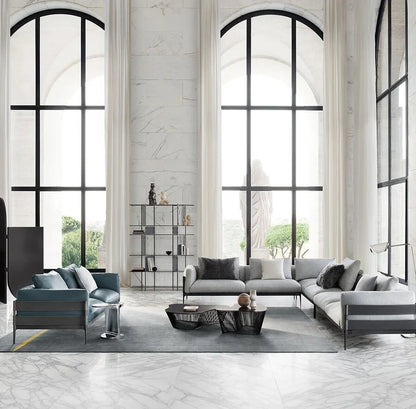 Modern Luxury Nubuck Fabric Couch Living Room Sofa Furniture Set L Shape Sectional Corner Sofa for Living Room Arado